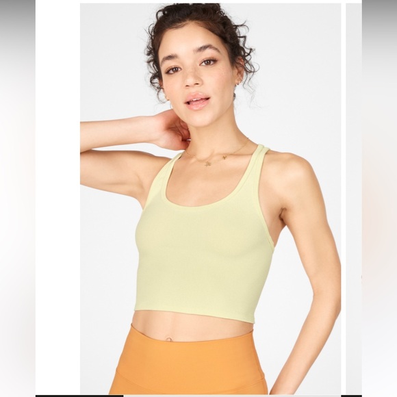 Fabletics Rylee SculptKnit Tank Lemon Creme Yellow - Picture 2 of 8